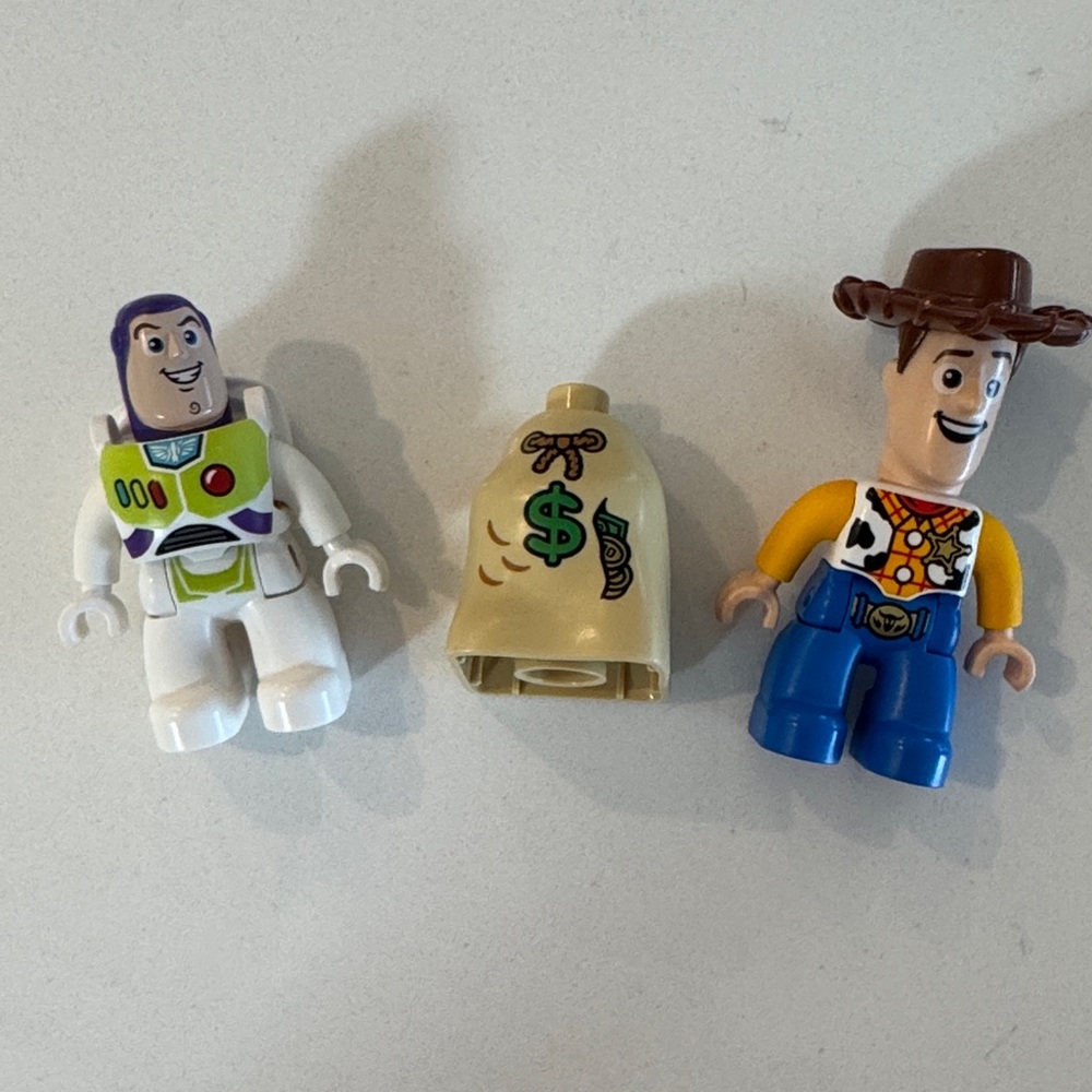 LEGO | Duplo Toy Story Minifigures | Buzz Lightyear and Woody + Money Bag!